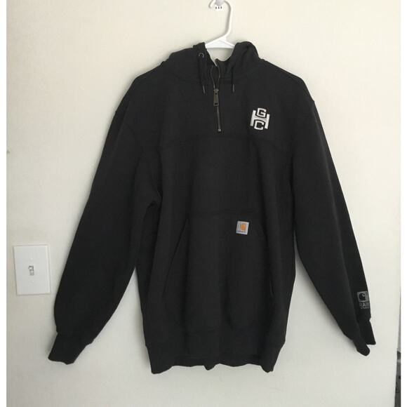 Carhartt Rain Defender Original Fit Heavyweight 1/4 Zip Hoodie Men’s Sz L - Picture 1 of 8